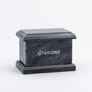 Evermore Rectangle Natural Marble Keepsake Urn in Black