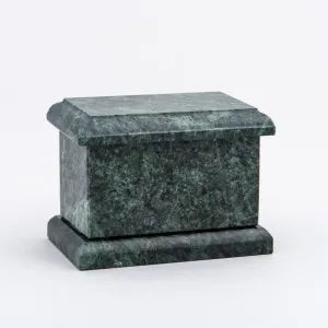 Evermore Rectangle Natural Marble Keepsake Urn in Green