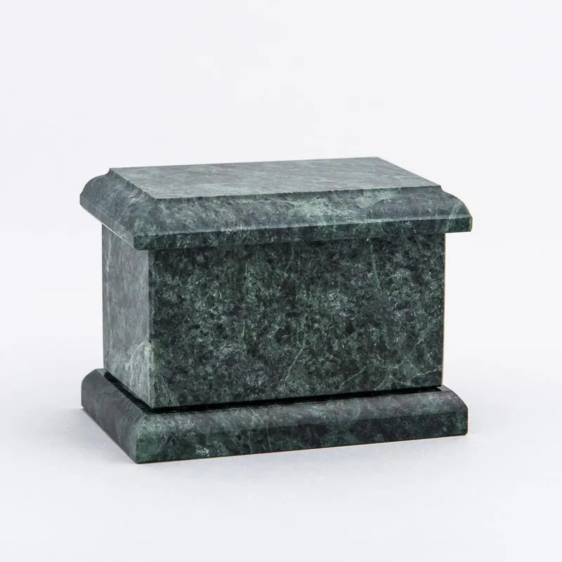Evermore Rectangle Natural Marble Keepsake Urn in Green