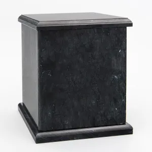 Evermore Square Natural Marble Cremation Urn in Black