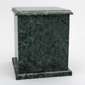Evermore Square Natural Marble Cremation Urn in Green