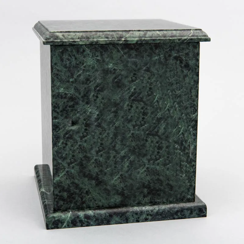 Evermore Square Natural Marble Cremation Urn in Green