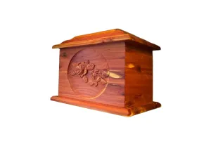 Extra Large Hand-Carved Roses Wooden Urn