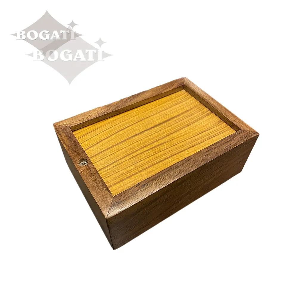 EXTRA SMALL Rosewood Urn  -2705- Bevel Edge - Paw print & Heart
