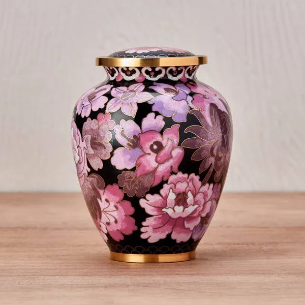 Floral Blush Cloisonné Pet Urn