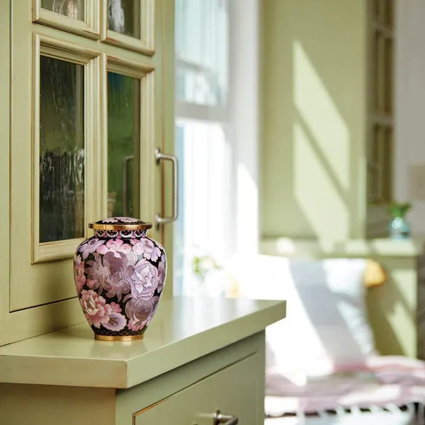 Floral Blush Cloisonné Pet Urn