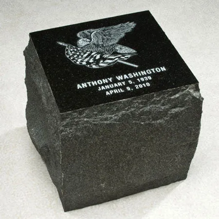 Garden Stone Granite Urn in Black