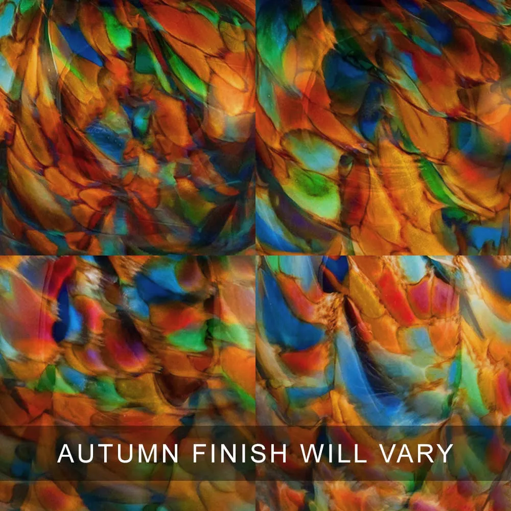 Hand Blown Glass Cremation Urn for Adults in Deco Autumn