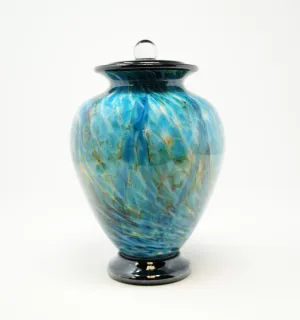 Hand Blown Glass Cremation Urn for Pets in Amato Aegean