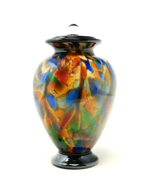 Hand Blown Glass Cremation Urn for Pets in Amato Autumn