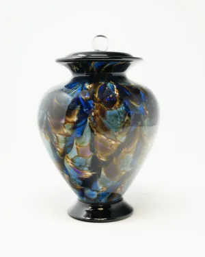 Hand Blown Glass Cremation Urn for Pets in Amato Evening