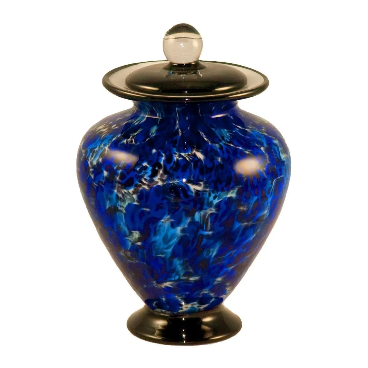 Hand Blown Glass Cremation Urn for Pets in Amato Water