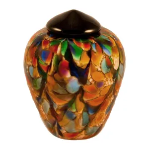 Hand Blown Glass Cremation Urn for Pets in Classic Autumn