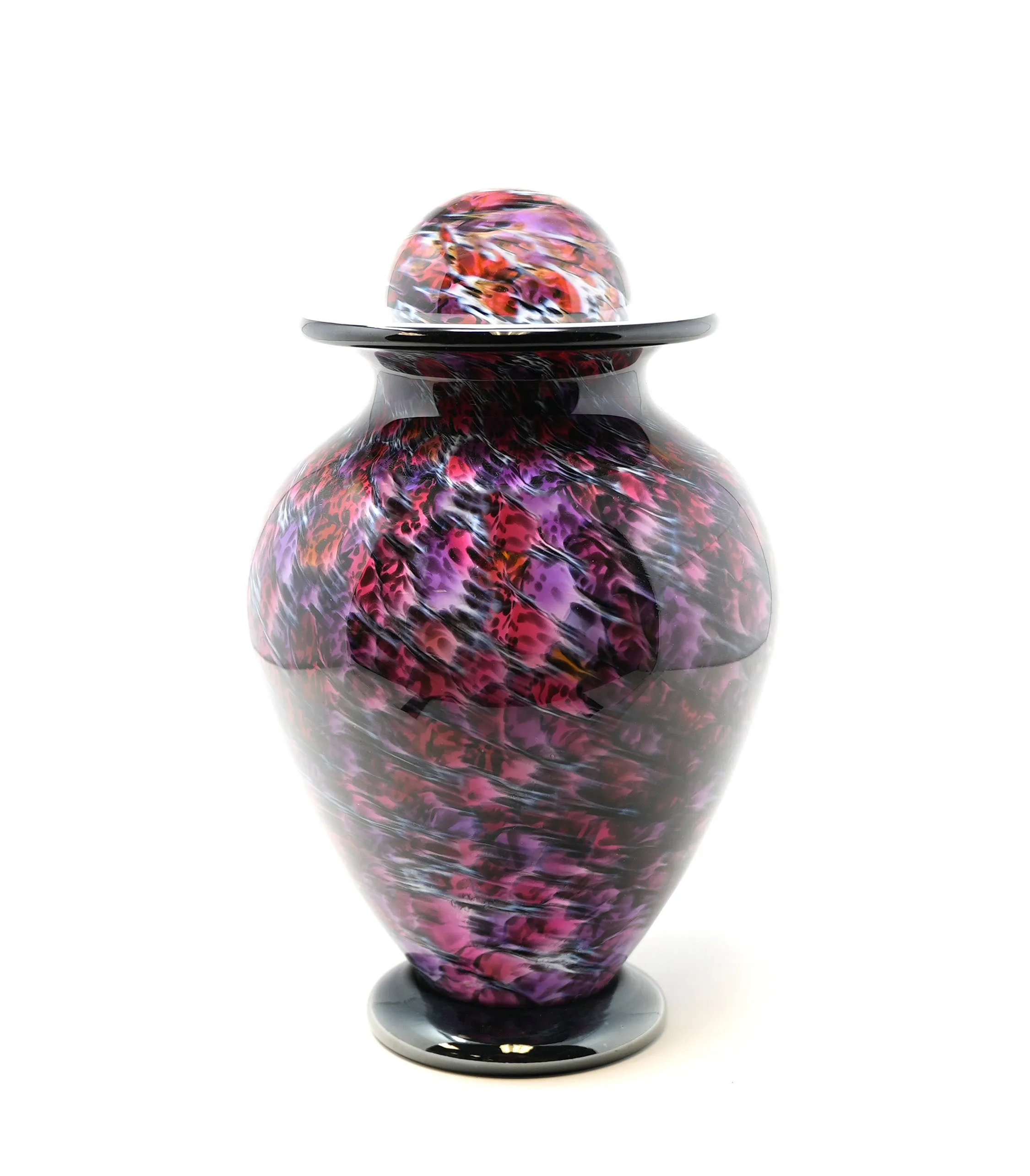 Hand Blown Glass Cremation Urn in Atlantic Ruby