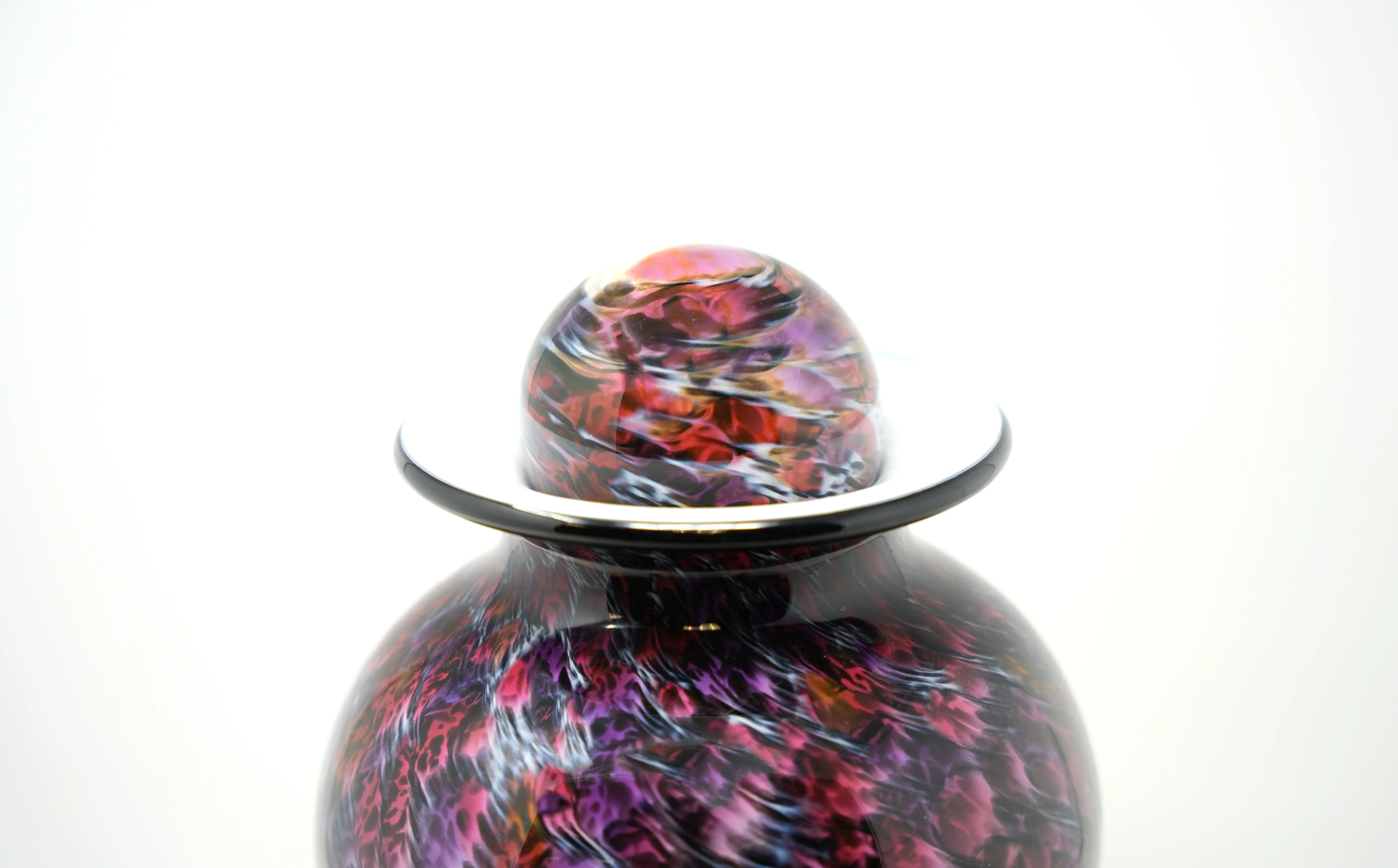 Hand Blown Glass Cremation Urn in Atlantic Ruby