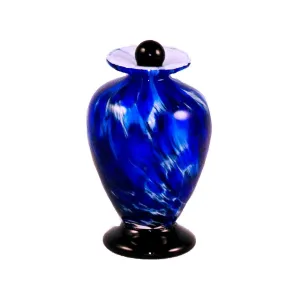 Hand Blown Glass Keepsake Urn in Amato Water