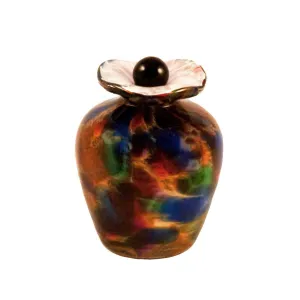 Hand Blown Glass Keepsake Urn in Bella Autumn