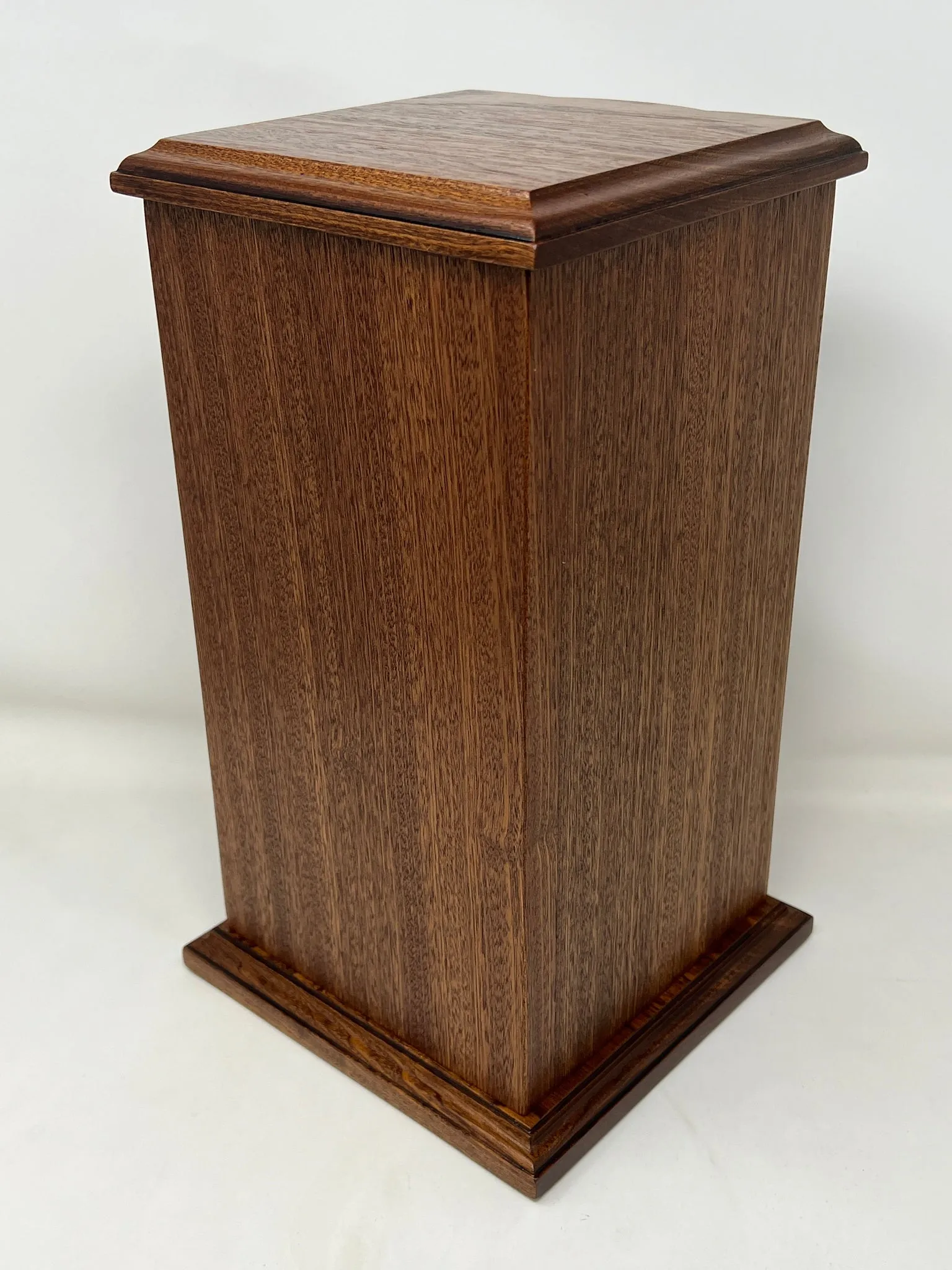 Hand-Carved Jesus Ascension Cross Mahogany Urn
