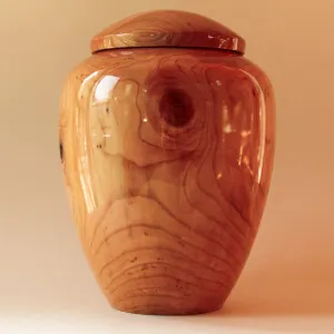Hand Turned Pure Cherry Wood Cremation Urn