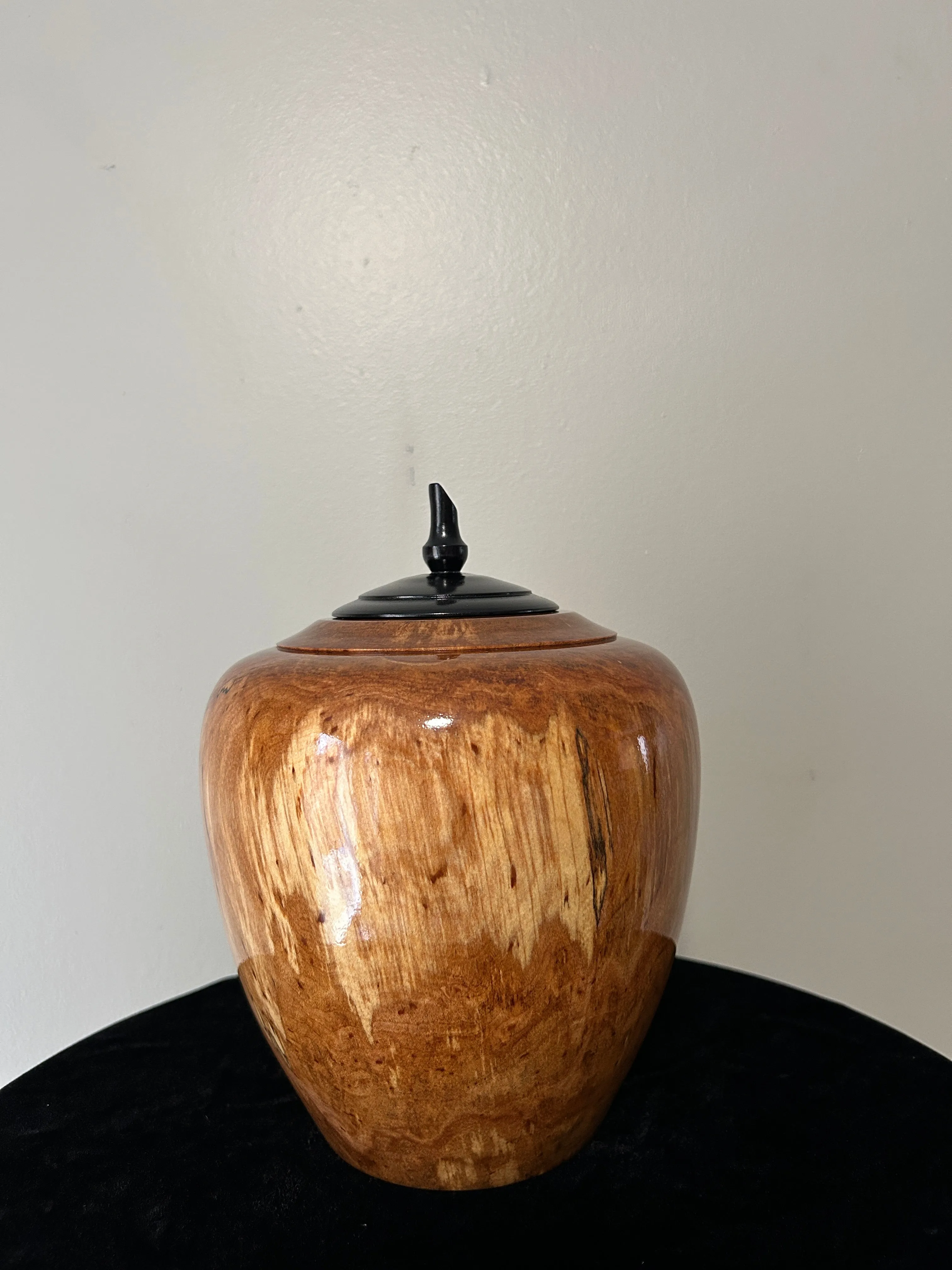 Hand-Turned Urn in Spalted Birch 'Divine' 1