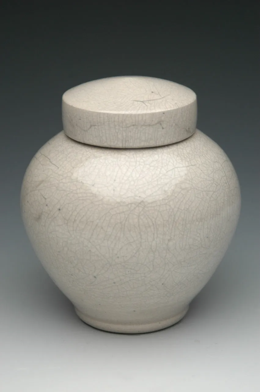 Handcrafted Christian Symbol Raku Ceramic Cremation Urn