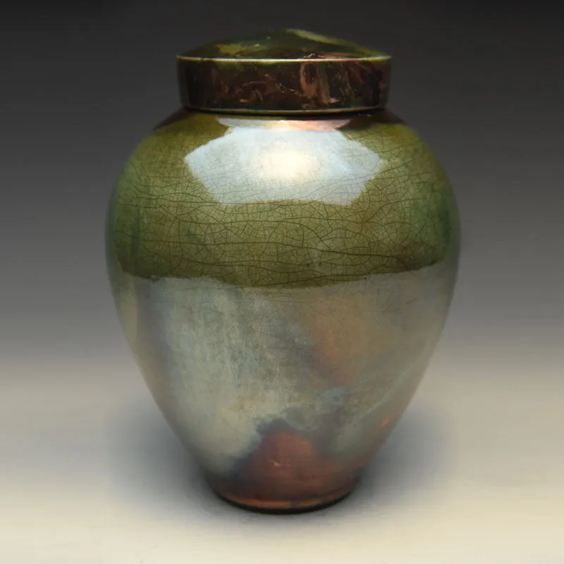 Handcrafted Monarch Butterfly Raku Ceramic Cremation Urn