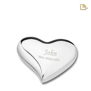Heart Bright Silver Cremation Urn