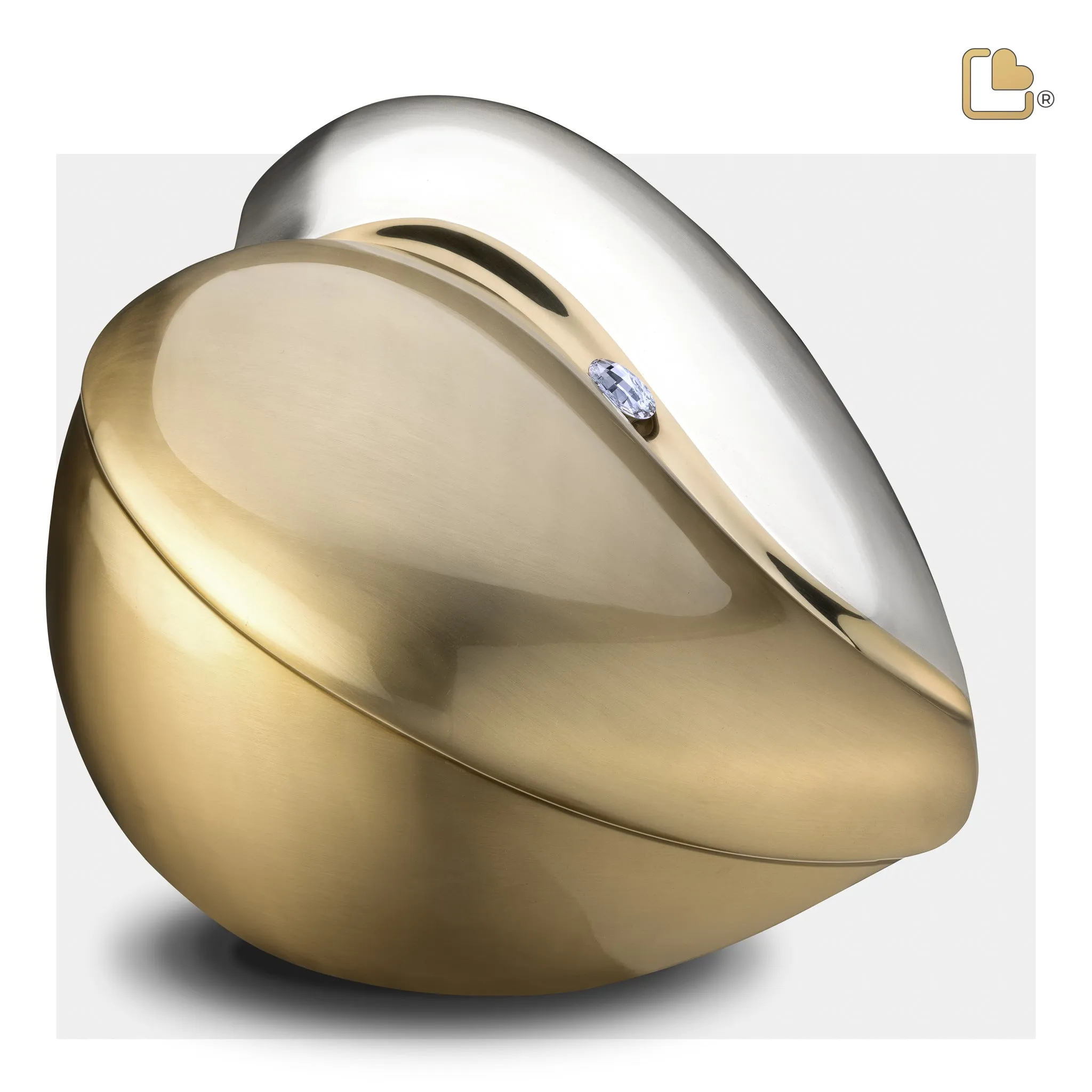 HeartFelt Standard Adult Urn Brushed Gold With Crystal