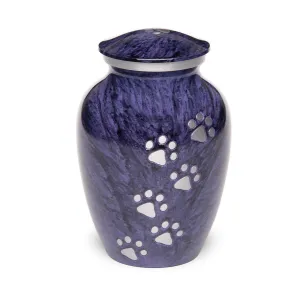 IMPERFECT SELECTION- LARGE Alloy Pet Urn -1658  "Paws to Heaven" - Marbled Stone Finish