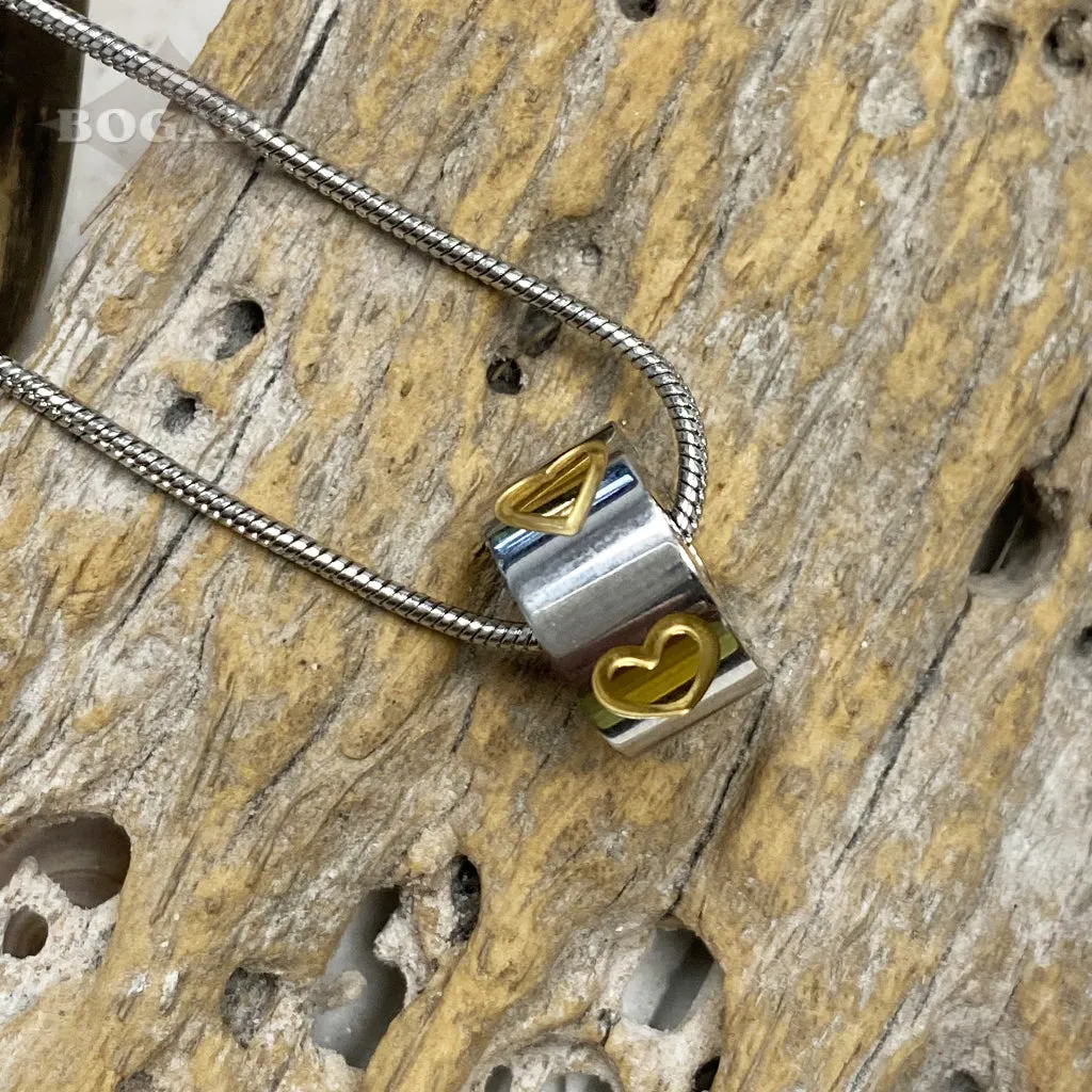 J-053- Four Hearts Charm Bead - Pendant with Chain