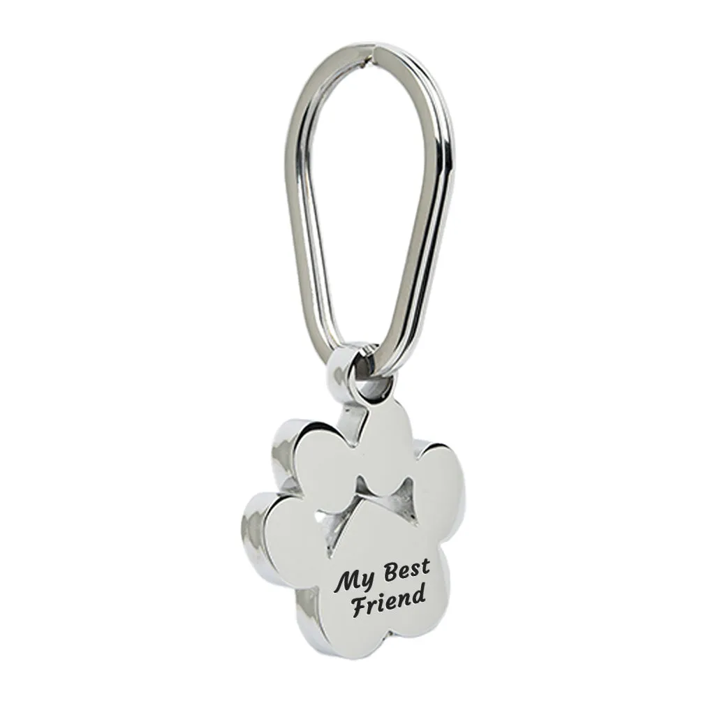 J-098- Large Paw Print Keychain - My Best Friend