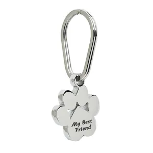 J-098- Large Paw Print Keychain - My Best Friend