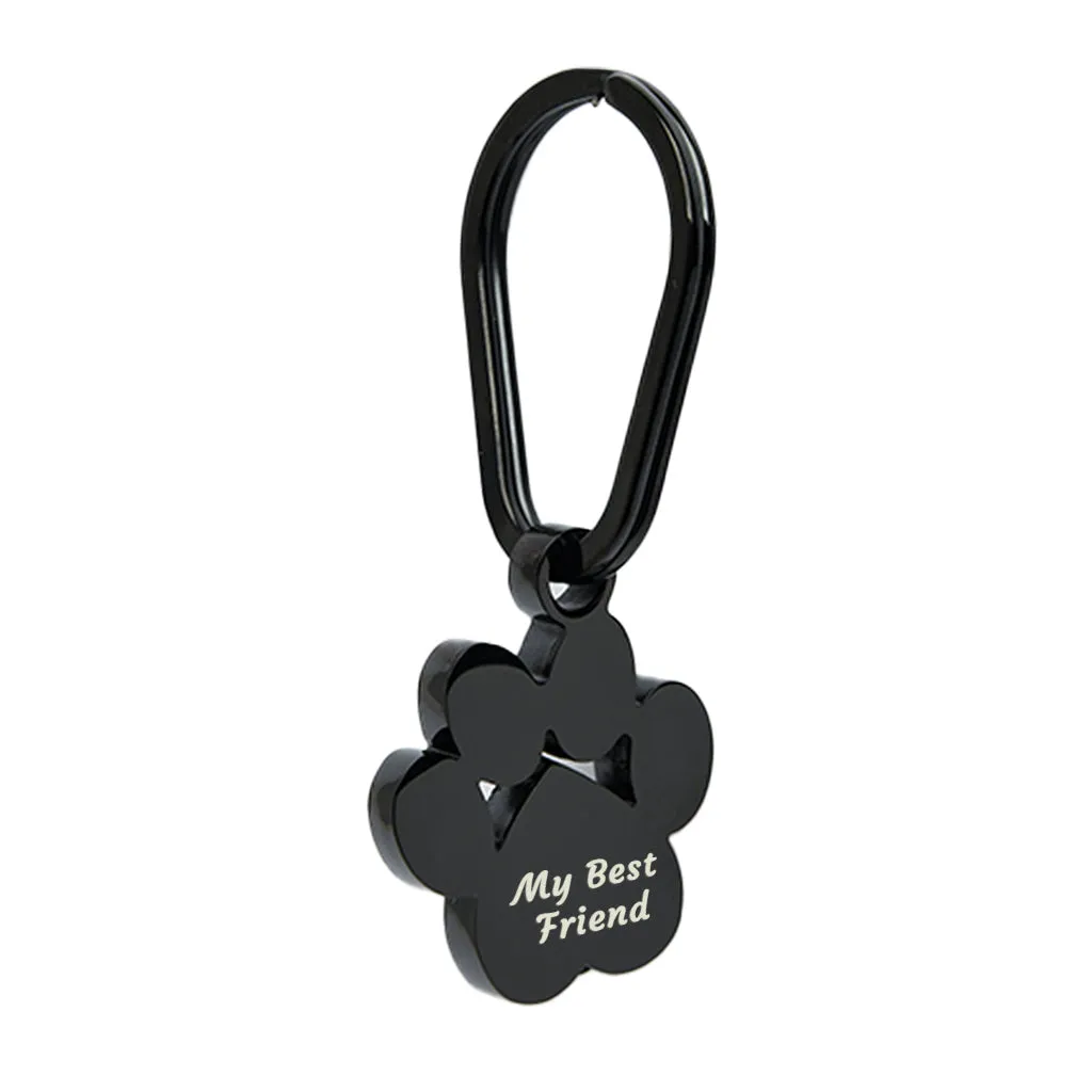 J-098- Large Paw Print Keychain - My Best Friend