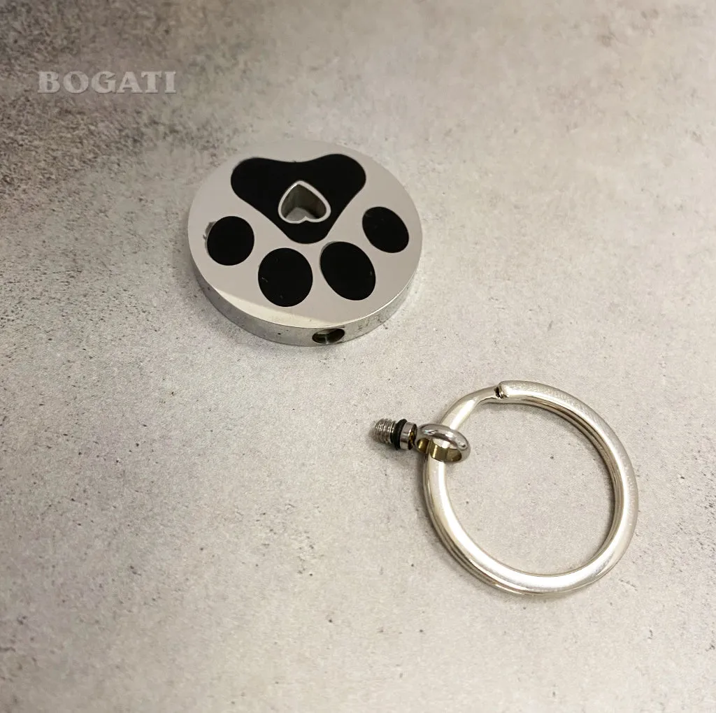 J-132 - Paw Circle with Heart - Keychain