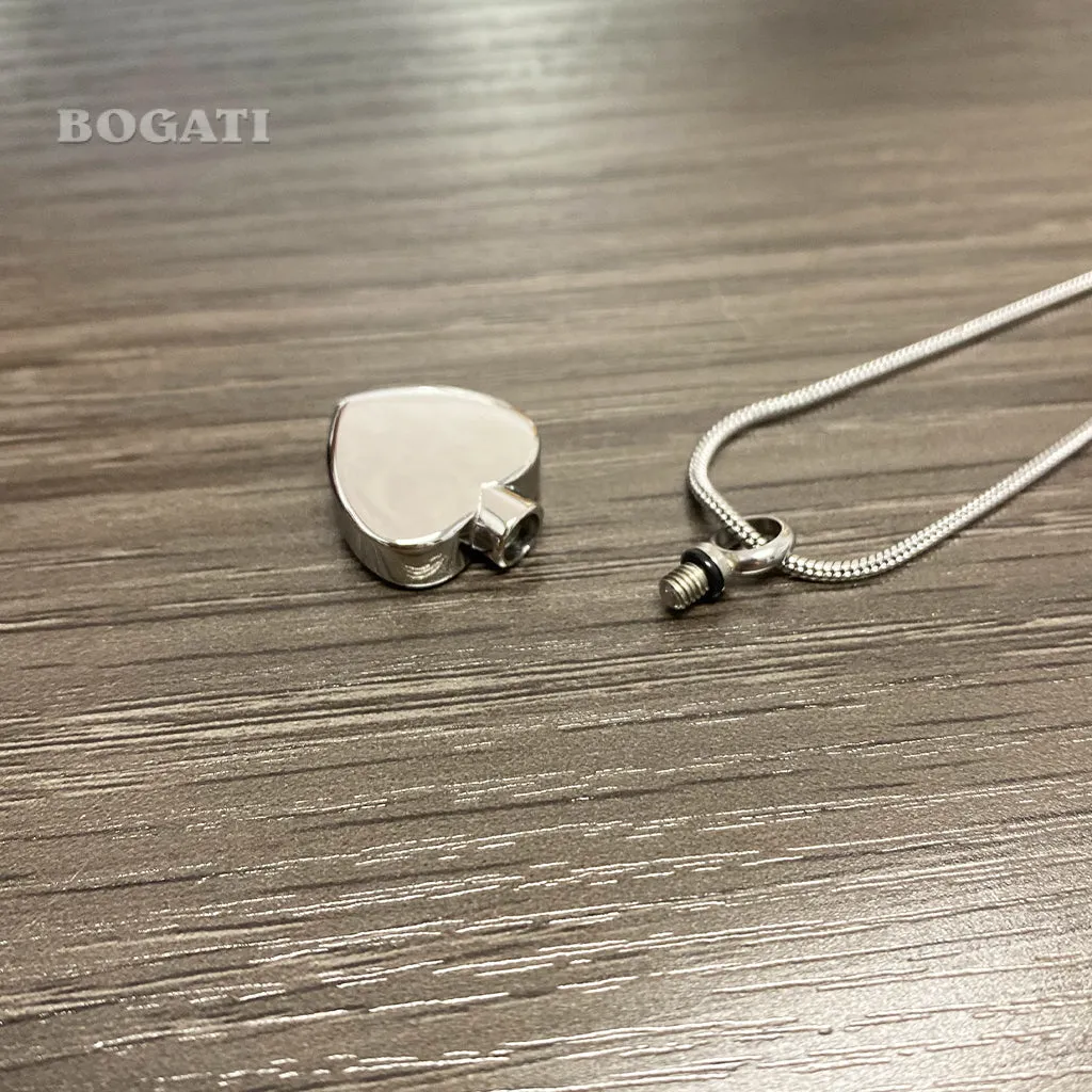 J-225 - Winged Heart with Paw Print - Pendant with Chain