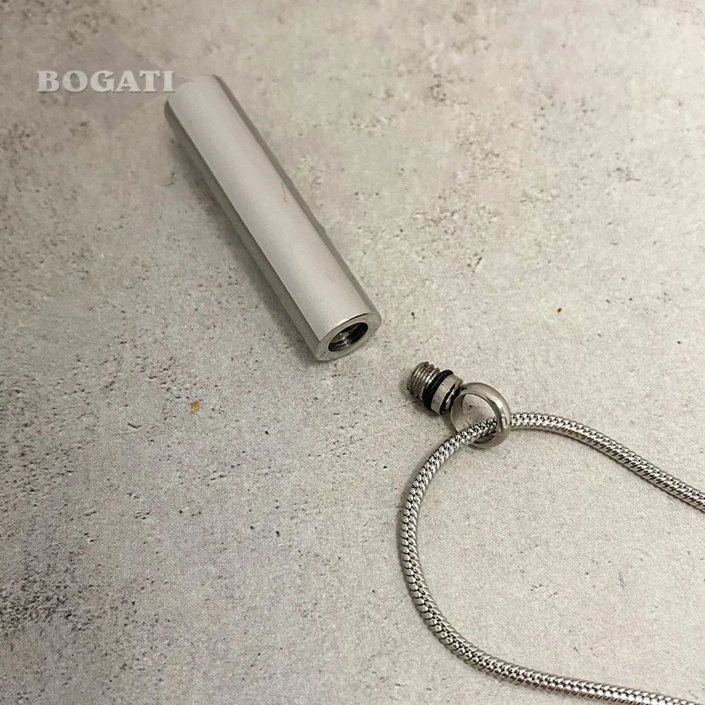 J-280 - Three Paw Print Cylinder - Pendant with Chain