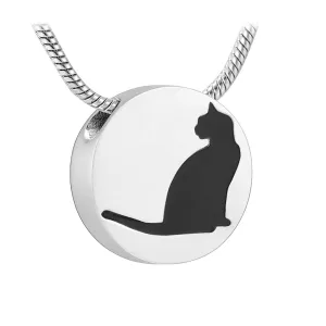 J-735 - Cat Silhouette - Pendant with Chain