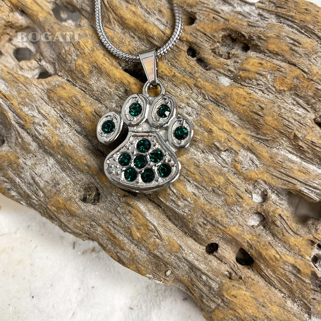J-756 Paw with Rhinestones – Pendant with Chain