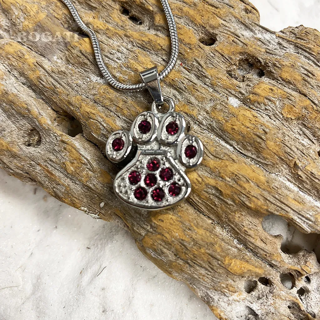 J-756 Paw with Rhinestones – Pendant with Chain