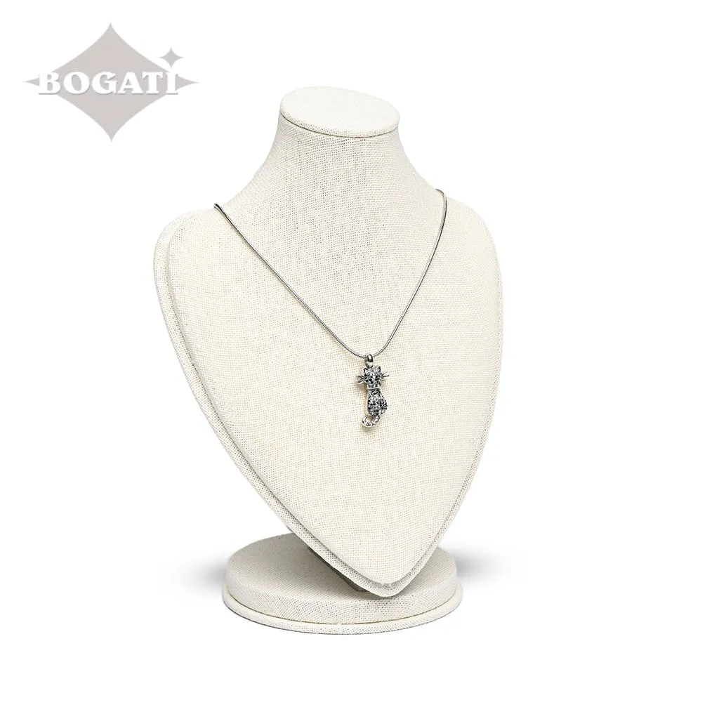 J-921 - Cat with Rhinestones - Pendant with Chain