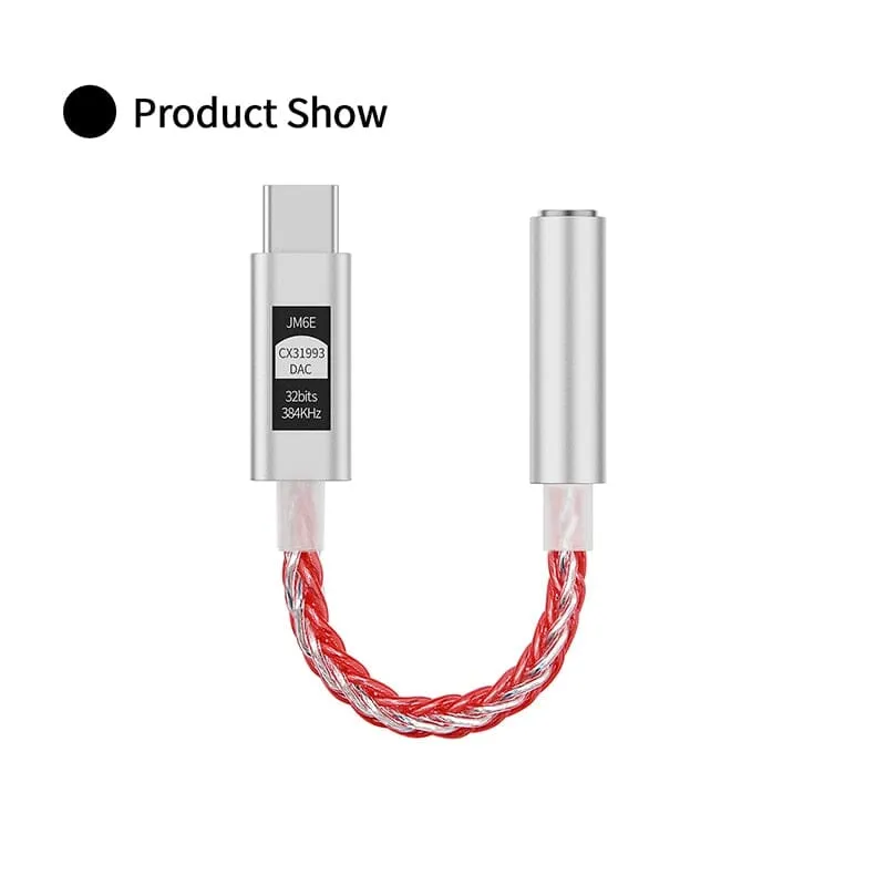 JCALLY JM6E CX31993 Portable DAC & AMP Type-C to 3.5mm Adapter