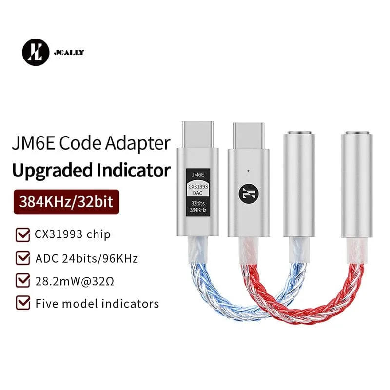 JCALLY JM6E CX31993 Portable DAC & AMP Type-C to 3.5mm Adapter