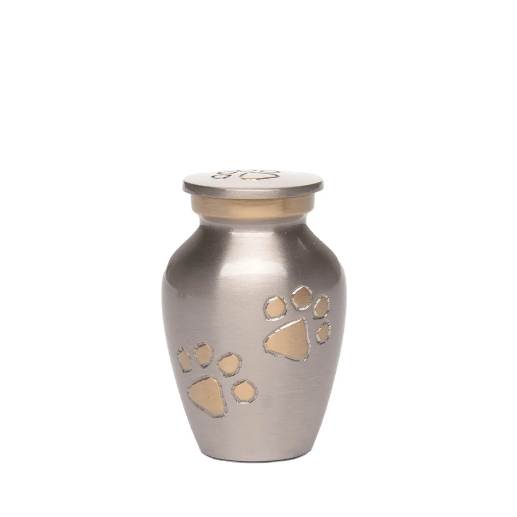 KEEPSAKE Brass Pet Urn - "Paws to Heaven"
