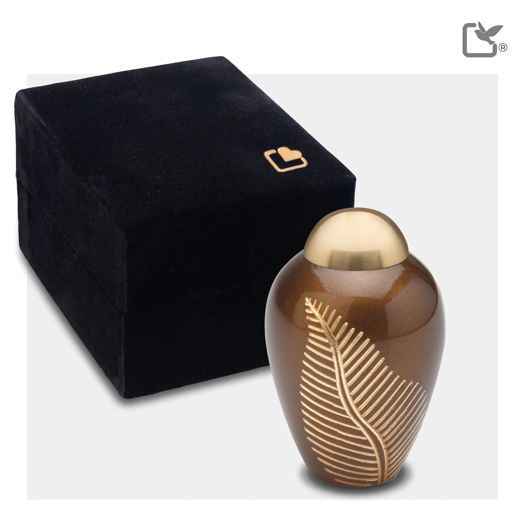 Keepsake Bronze Leaf Cremation Urn - COMFORT by LoveUrns