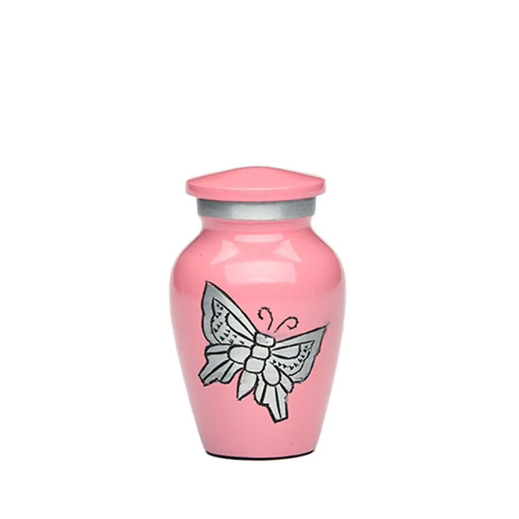 KEEPSAKE -Classic Alloy Urn -2415– with engraved BUTTERFLIES