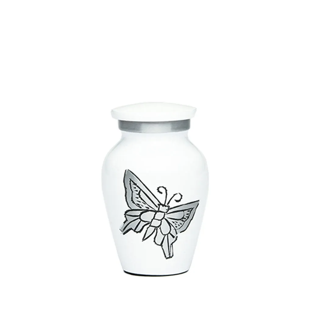 KEEPSAKE -Classic Alloy Urn -2415– with engraved BUTTERFLIES