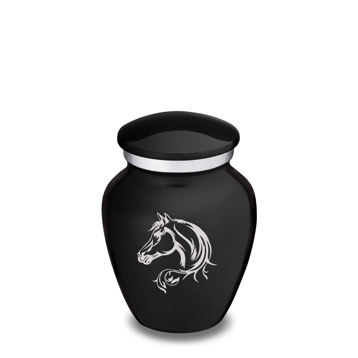 Keepsake Embrace Black Horse Cremation Urn