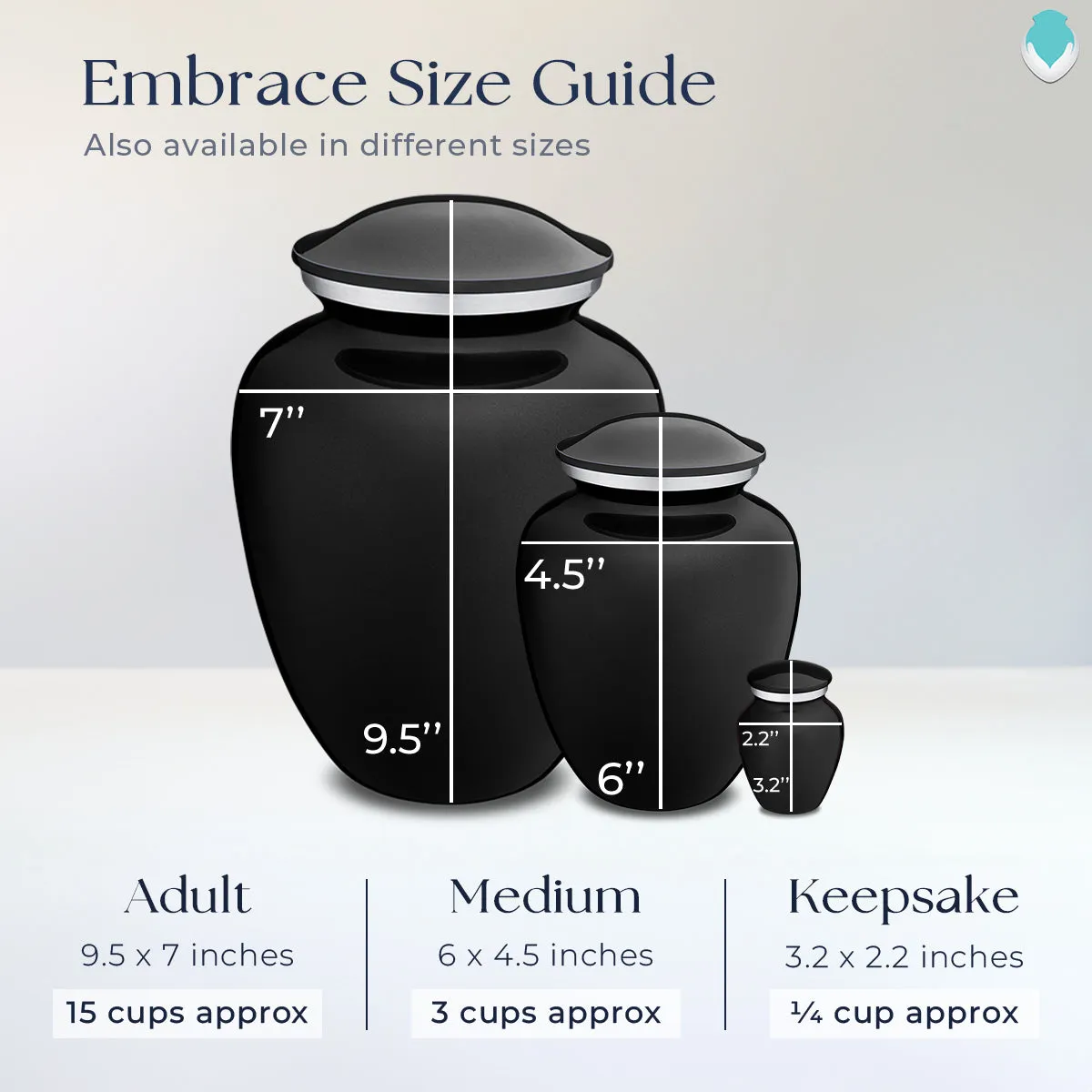 Keepsake Embrace Black Portrait Cremation Urn
