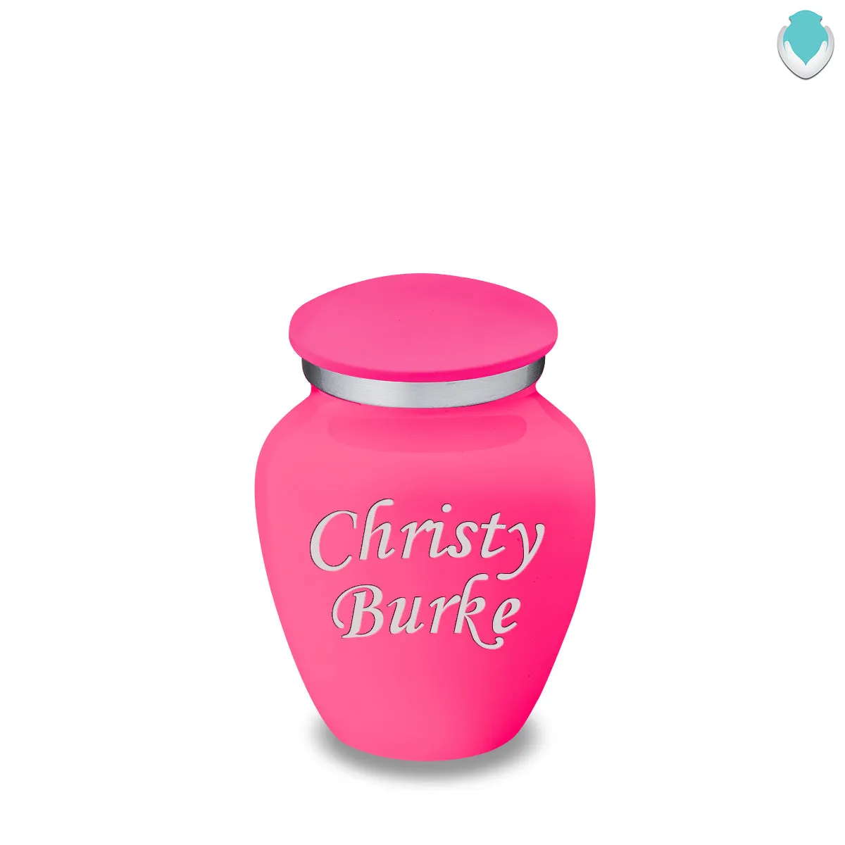Keepsake Embrace Bright Pink Custom Engraved Cremation Urn