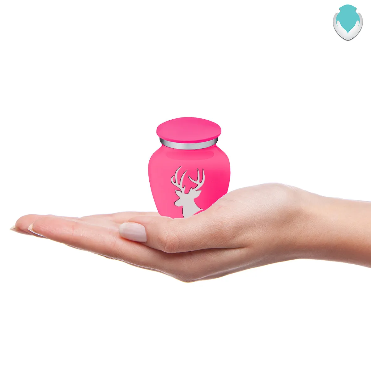 Keepsake Embrace Bright Pink Deer Cremation Urn